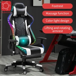 2020 Cheap Massage Gamer Chairs Cadeira RGB LED Chaise Gaming PC Silla Gamer Kuris DDP Gaming Chairs With Footrest