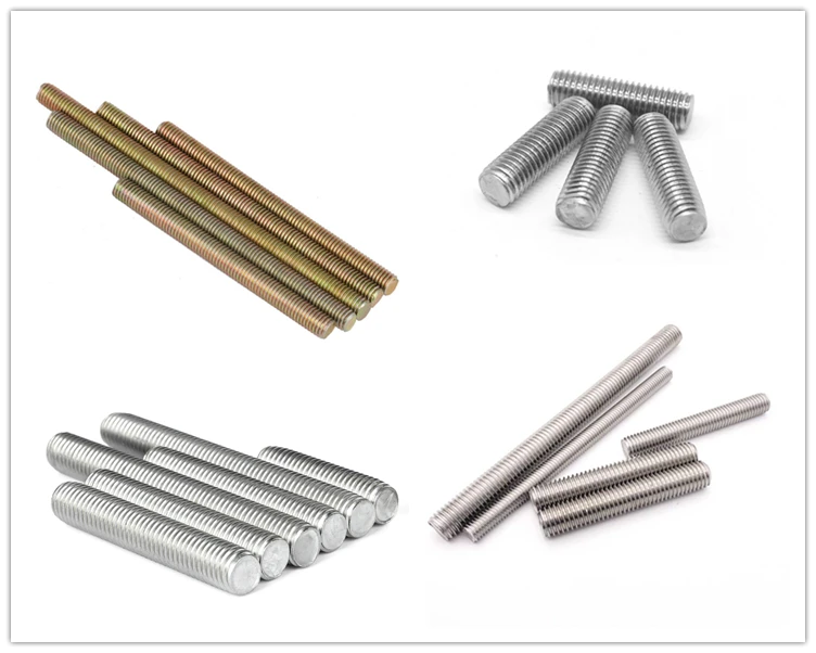 Stainless steel rod double end screws metal stud bolt iron threaded bar galvanized steel m4 half metallic full acme threaded rod