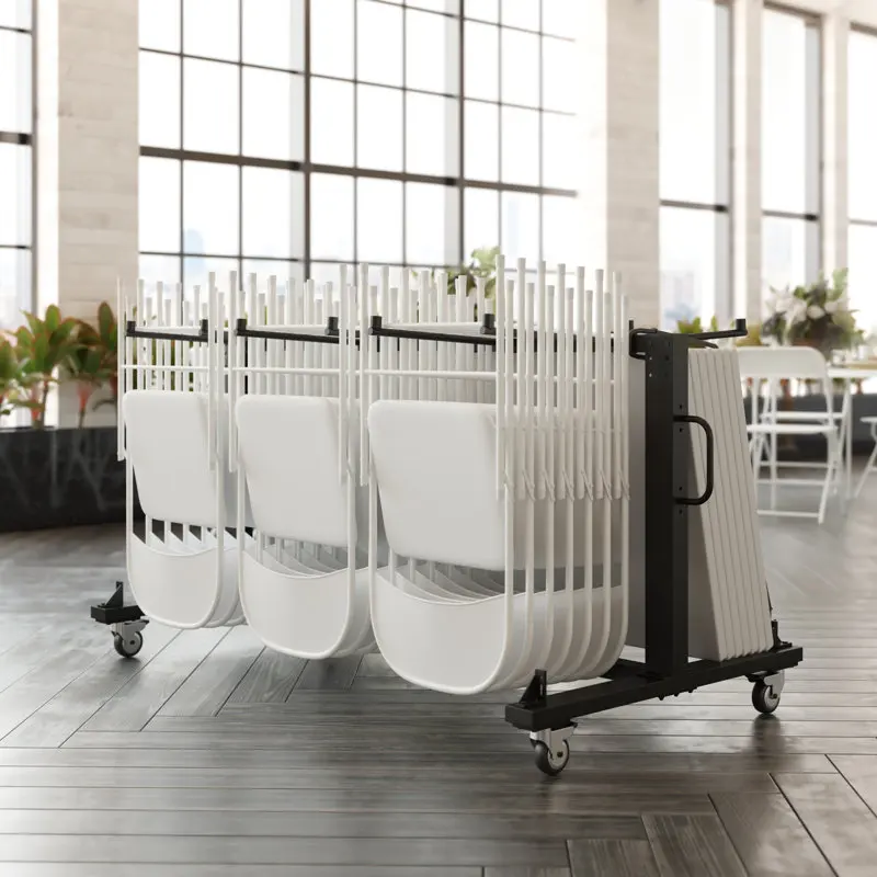 Modern Hotel Metal Iron Chair Cart for Bars and Restaurants for Hotel Furniture Heavy Metal Folding Table and Chair Frame Cart