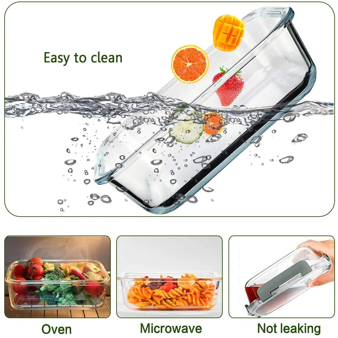 
6 Different Sizes Glass Meal Prep Container Alternative Capacity used Microwave 