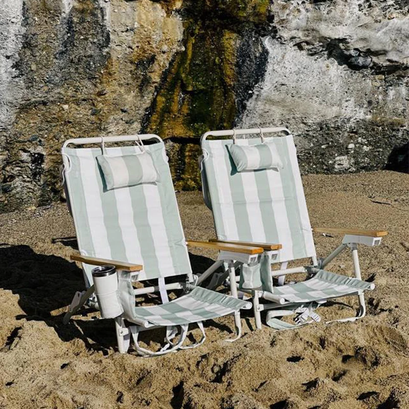 Customized Adjustable Folding Picnic Chair Storage Wholesale Outdoor Comfortable Aluminum Folding High Sand Beach Lounge Chair