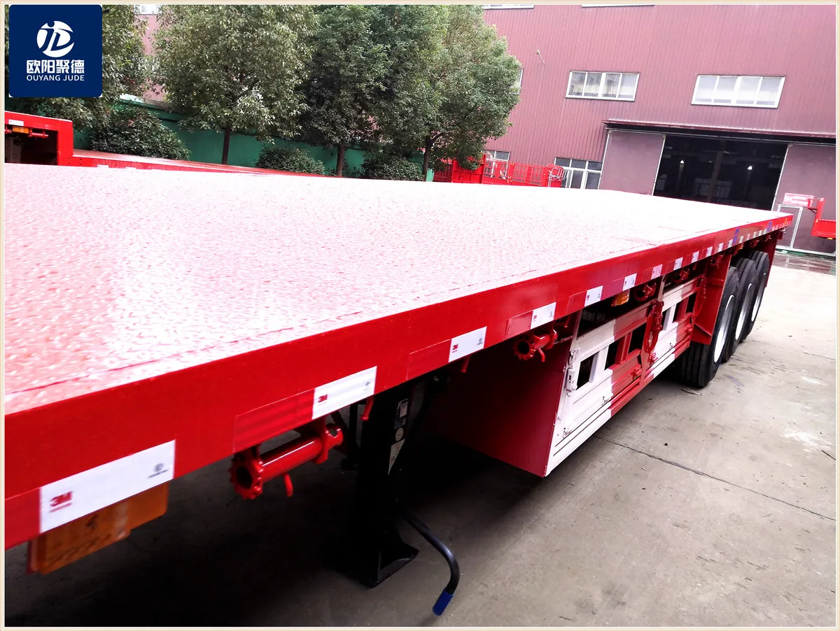  OYJD Trailers many function transporting tool thee-axle high quality strengthen carbon steel flat bed truck trailer On