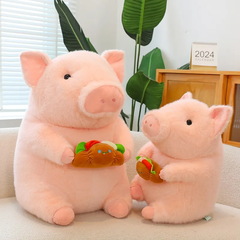 Cute Pink Gluttony Pig Plush Toy - Soft Polyester Perfect for Birthday & Holiday Gifts
