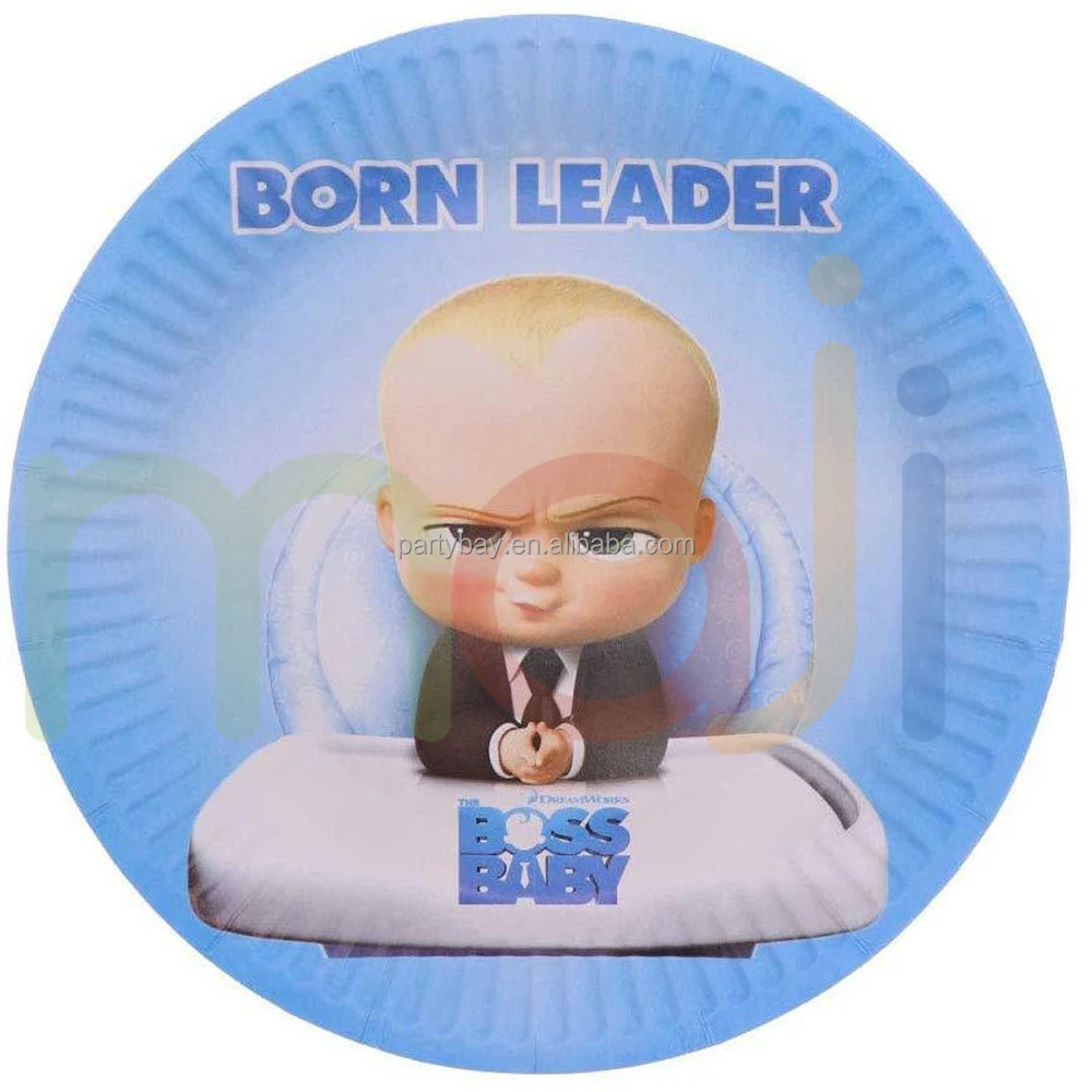 Baby Boss Disposable Tableware Theme Birthday Party Decorations Disposable Plates Cups Straws Tablecloth Supplies