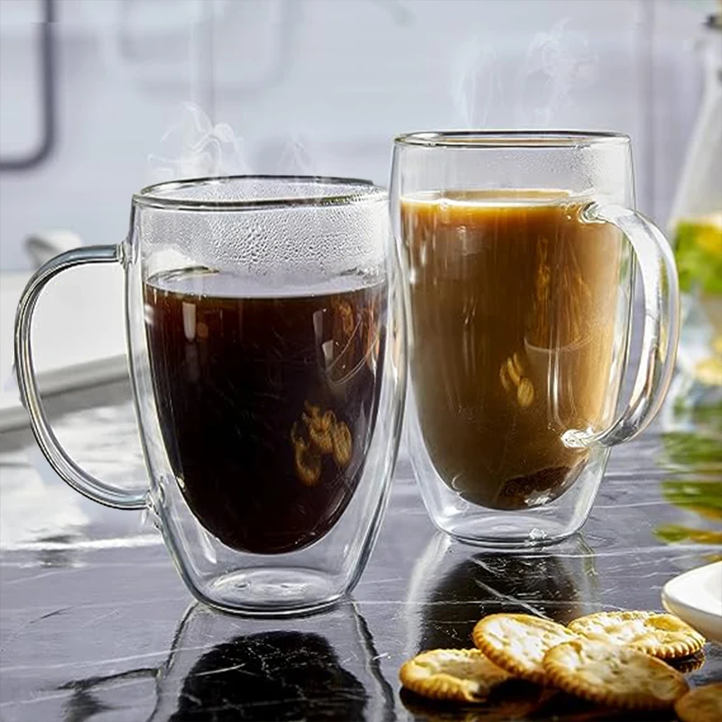 high quality hot sae manufacturer customized straw and lid glass coffee cup for sale