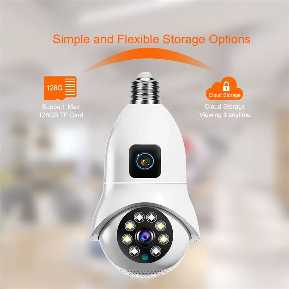 Smart Home Dual Lenses Night Vision Guangzhou PTZ IP Camera E27 other camera accessories Door Video Security Camera