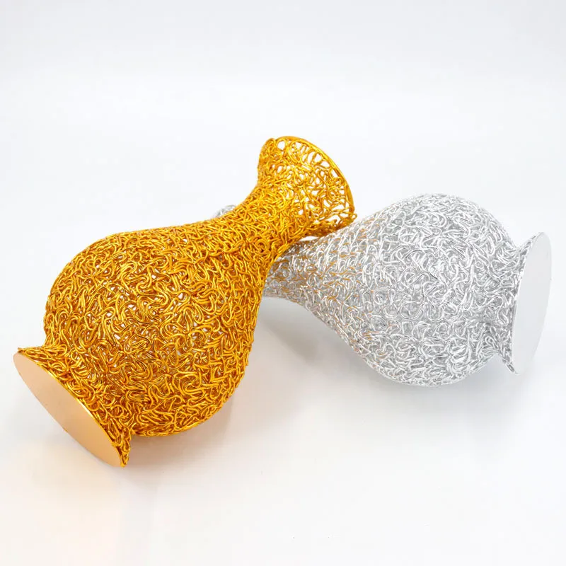 Colored alumina thread vase Plant dried flower vase Living room home decoration flower arrangement wedding decoration vase