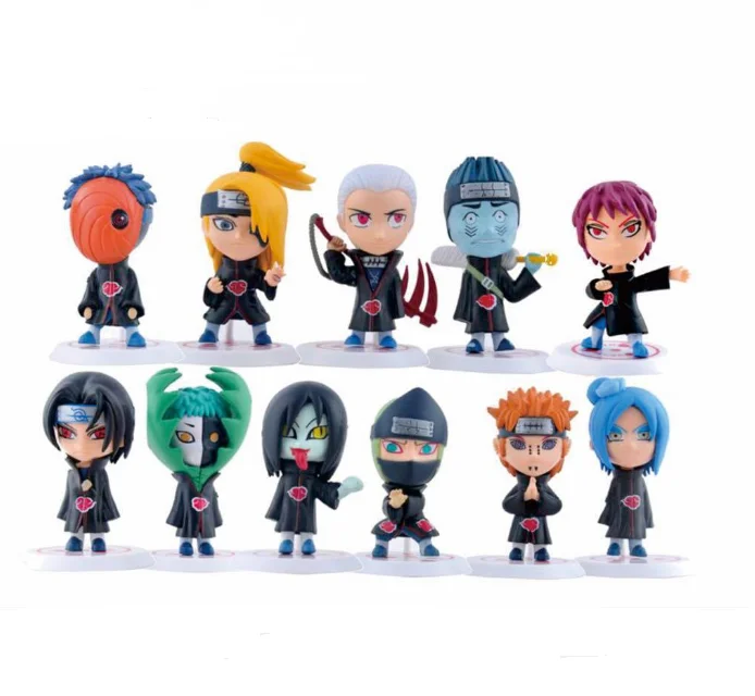 
Wholesale Mini Hot Naruto Shippuden Akatsuki 11 Piece Figure Set,PVC Action Figures Toys with Sharingan Base Stands 