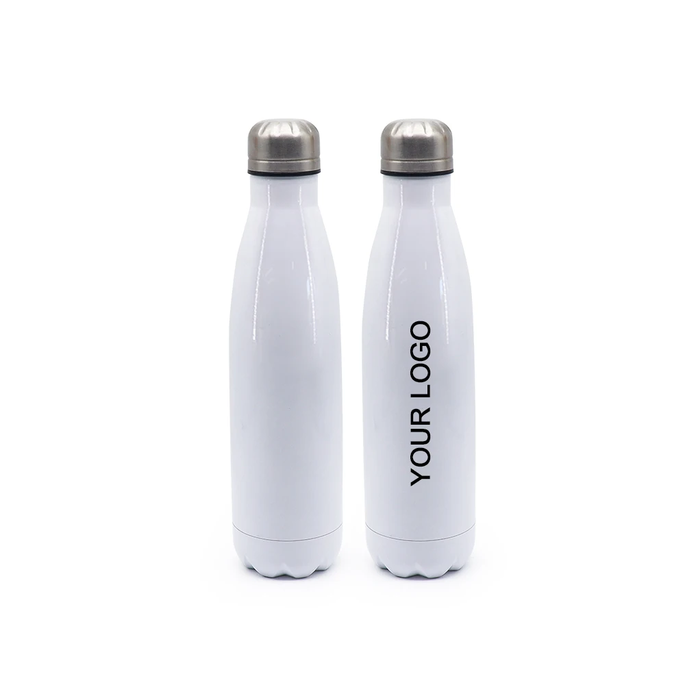 New arrive 500ml 17oz white custom logo stainless steel flask water bottle thermos sublimation cola bottle in bulk