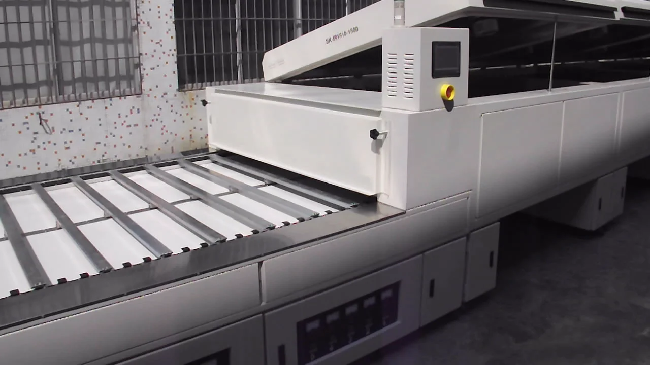 Tunnel dryer for garments curing color fix Germany heating pipes high efficient conveyor mesh belt dryer