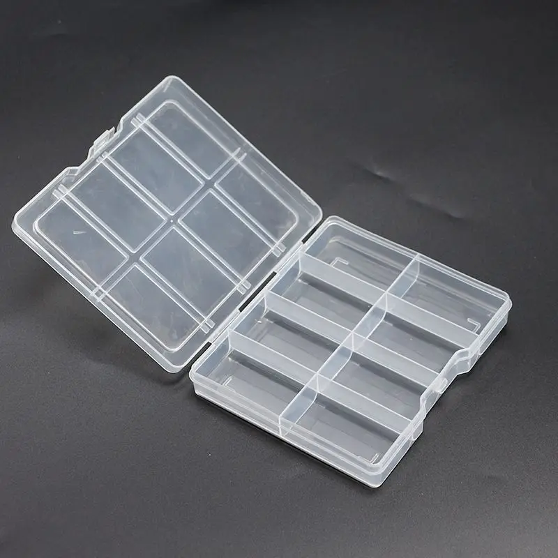 Transparent 8 Grids Plastic Storage Box for Small Component Jewelry Tool Box Bead Pills Box