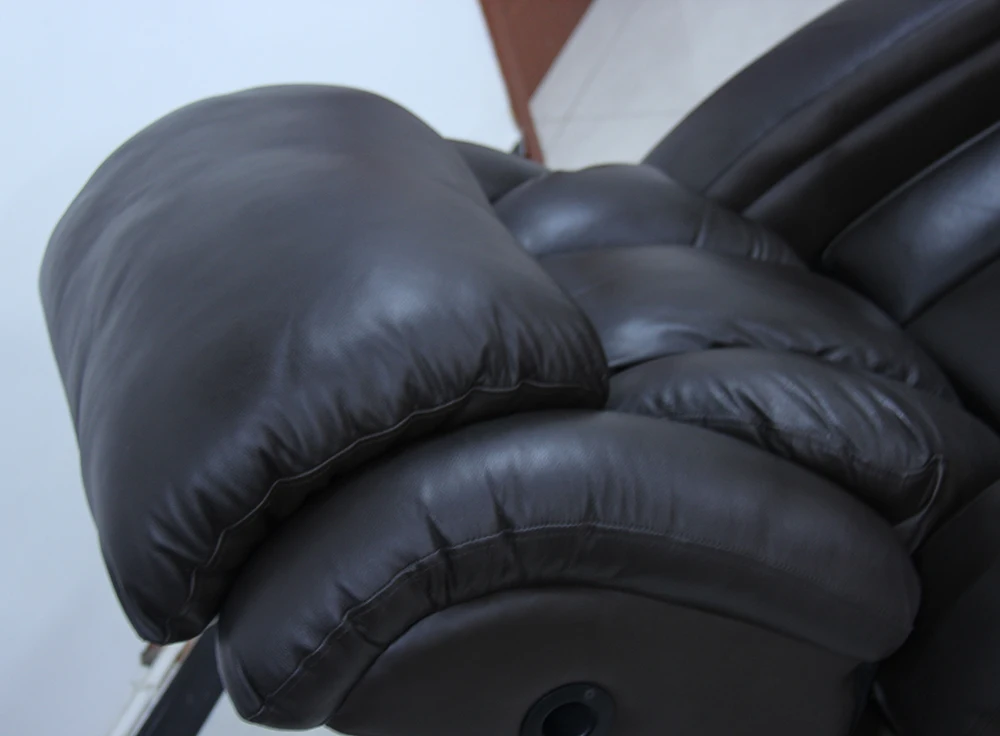 Living room comfortable electric cow leather massage recliner sofa