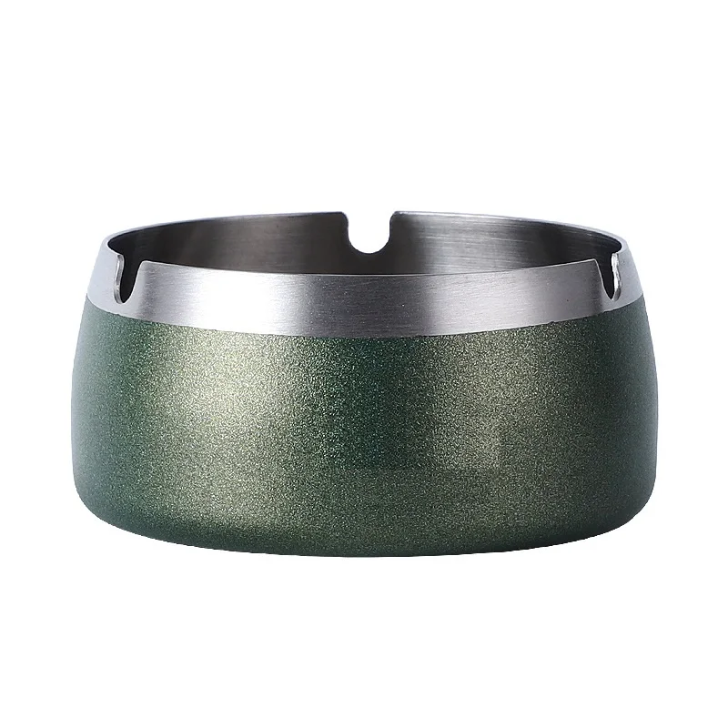Dia. 8/9/10/11.2cm Creative and personalized black thickened large windproof  bar stainless steel ashtray