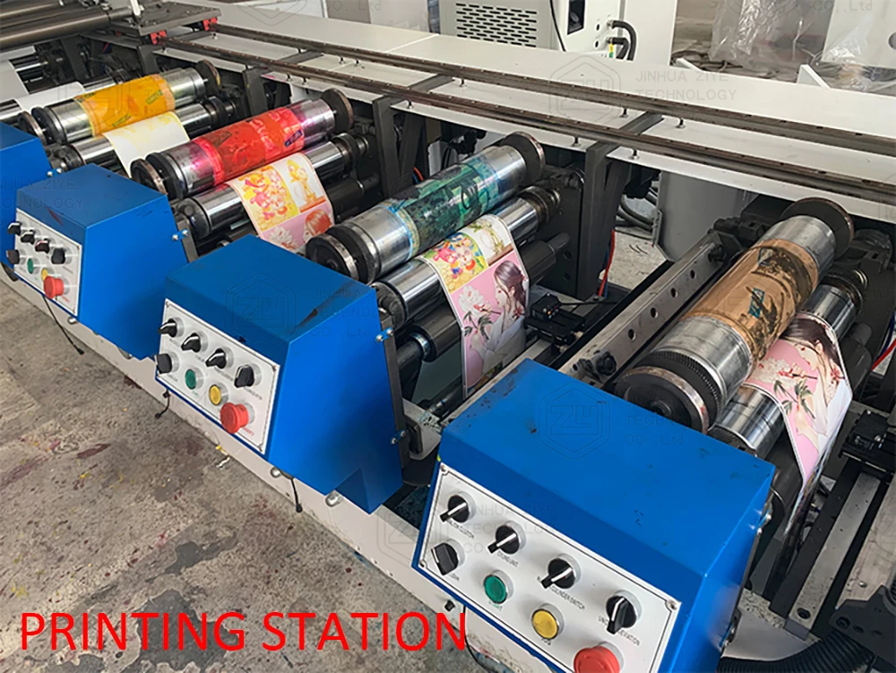 ZY-350P 6 Color Narrow Web Servo Motor Petal Type Intermittent Flexo Flexographic Printing Machine