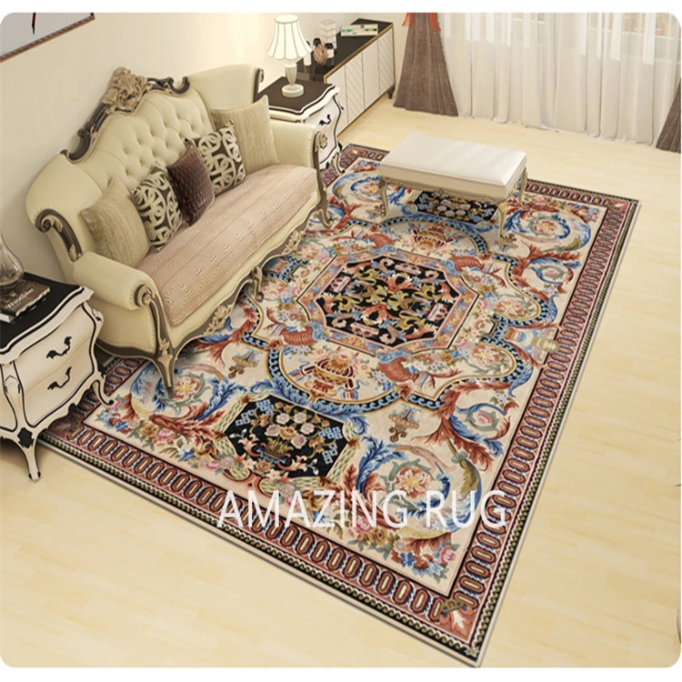 Illusion Plush Carpet Persian Carpet Handmade Non Slip 3d for Living Room Minimalist Blue Cotton Custom Woven Bag Modern 10-12cm