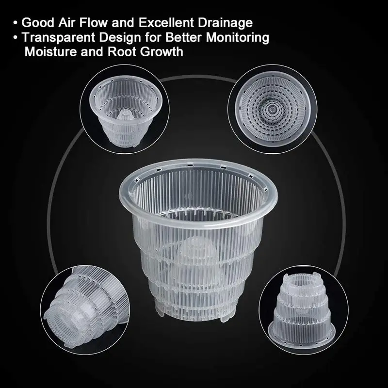 Plastic Clear Slotted Orchid Pots Inner Planter Cups for Orchids Planting container air hole orchid pot
