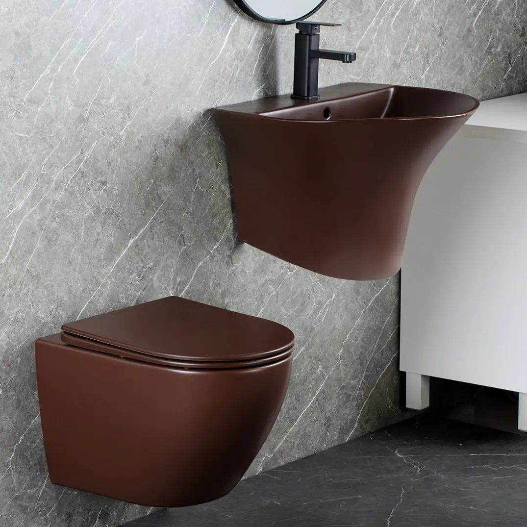 Hot Sell Rimless Water Closet Toilet Basin Sink Toilet Set Wc Toilet Set