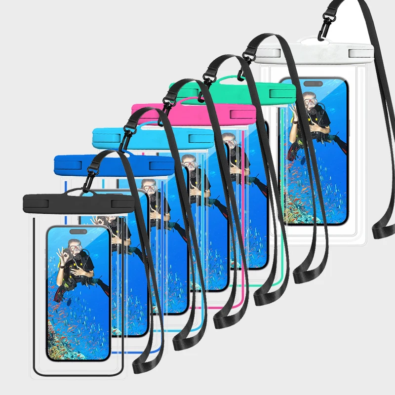 Mobile Phone Waterproof Phone Case Clear Waterproof Bag Pouch Pvc Night Light Water Proof Universal Cell Phone Bag For Iphone