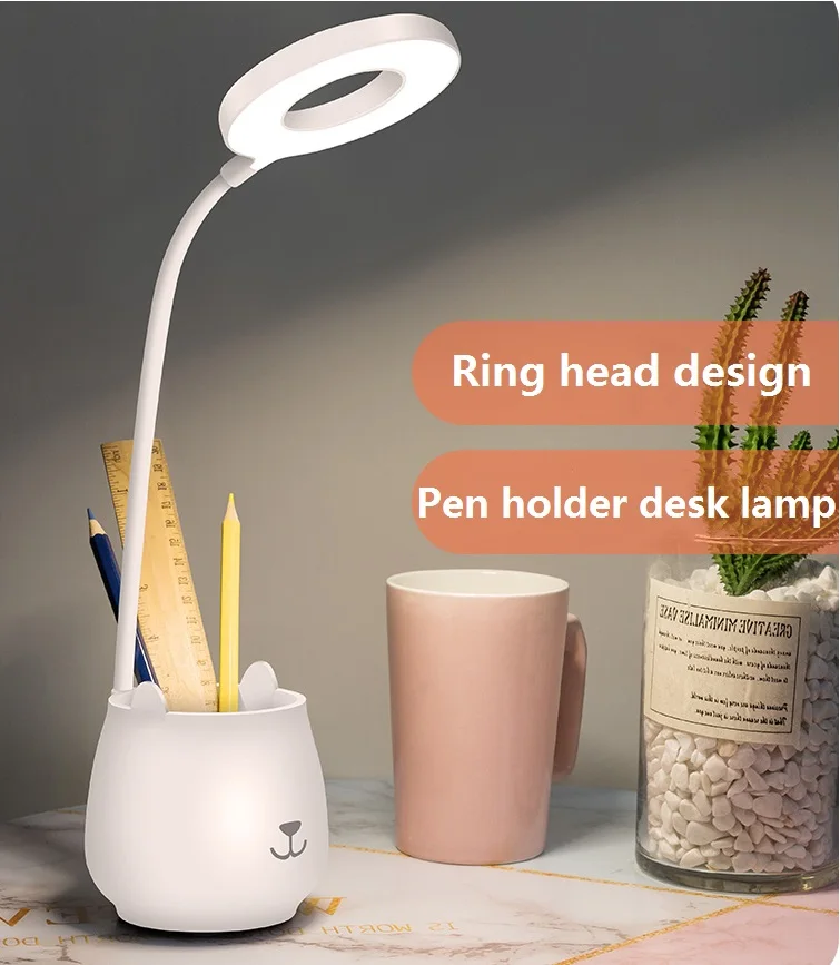 Table Lamp Led USB Touch Night Light 3 Steps Dimming Desk Light Eye Protection Learning Multi-Function Bracket Pen Holder