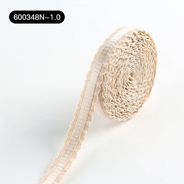 Factory directly price nylon bra straps smooth double picot edging shoulder elastic band for bra