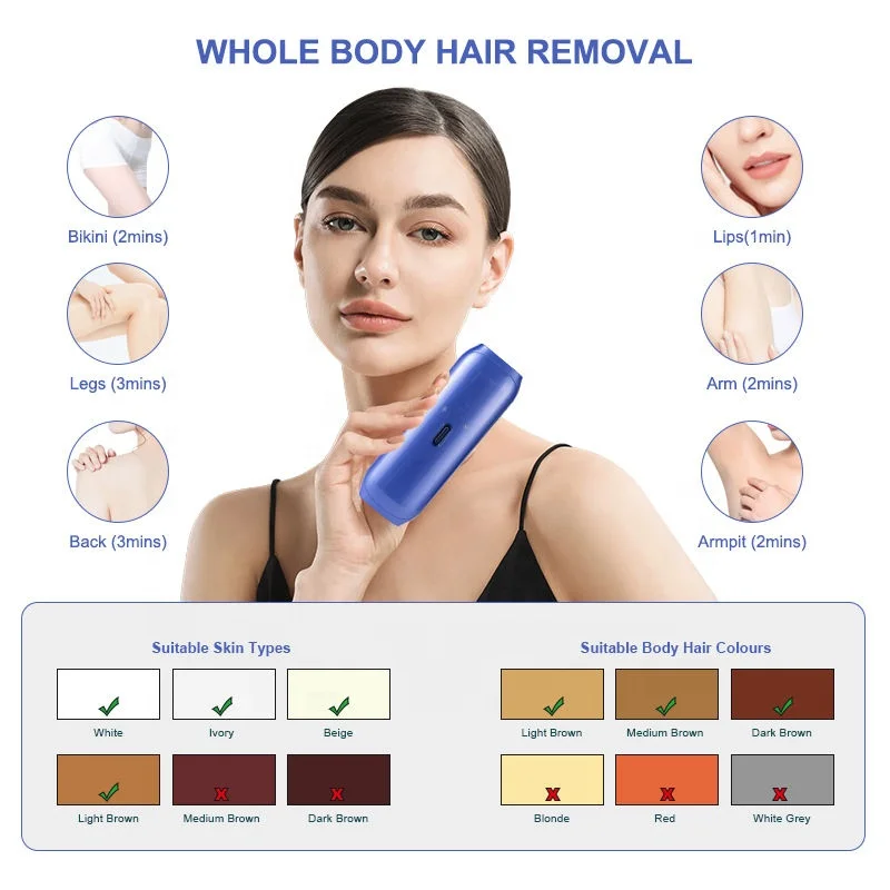 Sapphire Ice Cooling Body Handy Home light Epilator Permanent Remover Portable Depilator ipl Machine Laser Hair Removal Devices