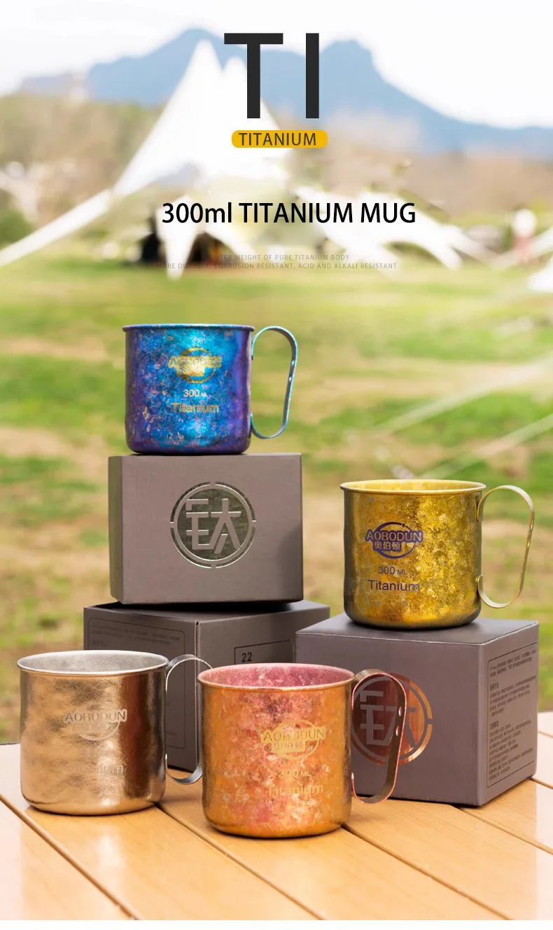 Zoomax 10oz Titanium Cup Ultralight Portable Camping Mug for Tea Coffee and Water Classic Design for Outdoor Use