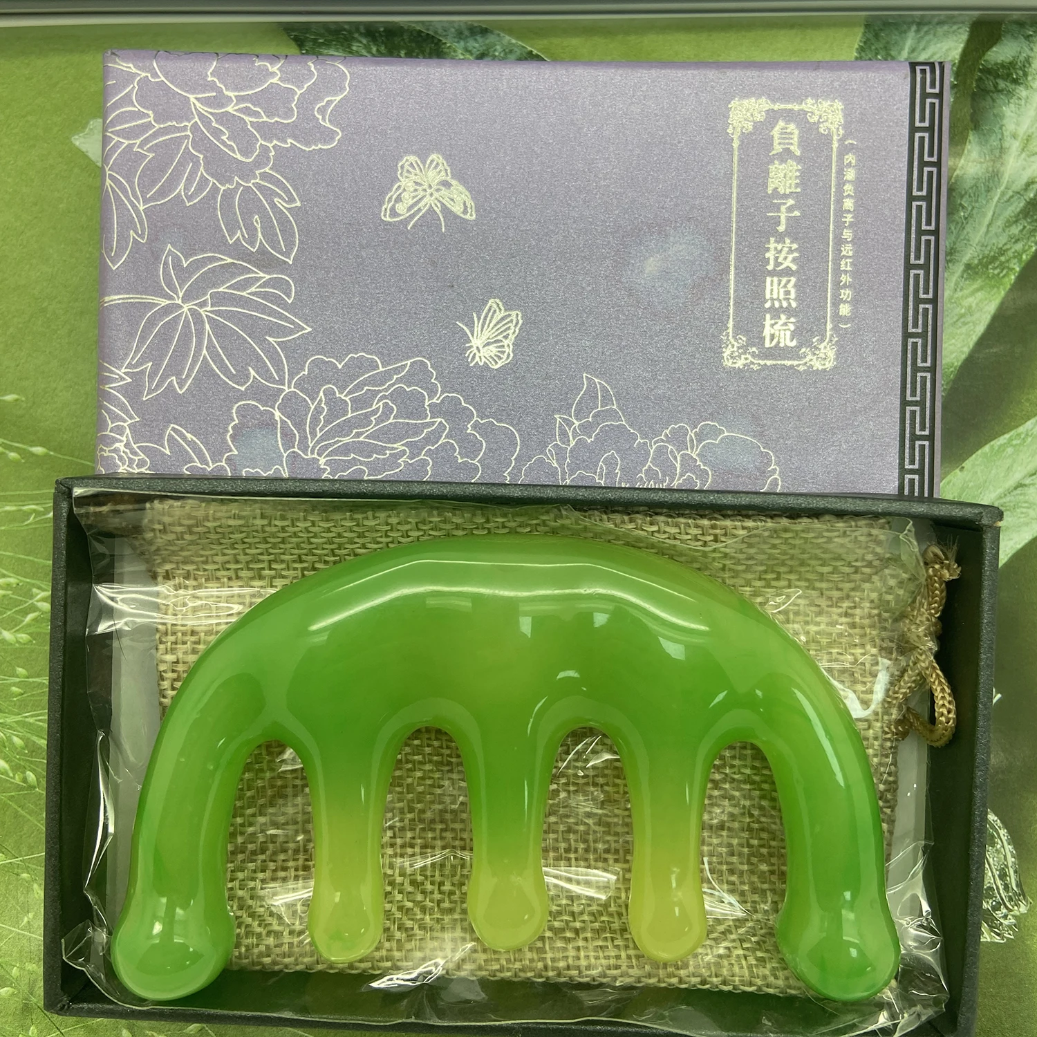 Multifunctional Slimming Wrinkle Remove Poly Facial Anion Meridian Comb Massage for Head Care