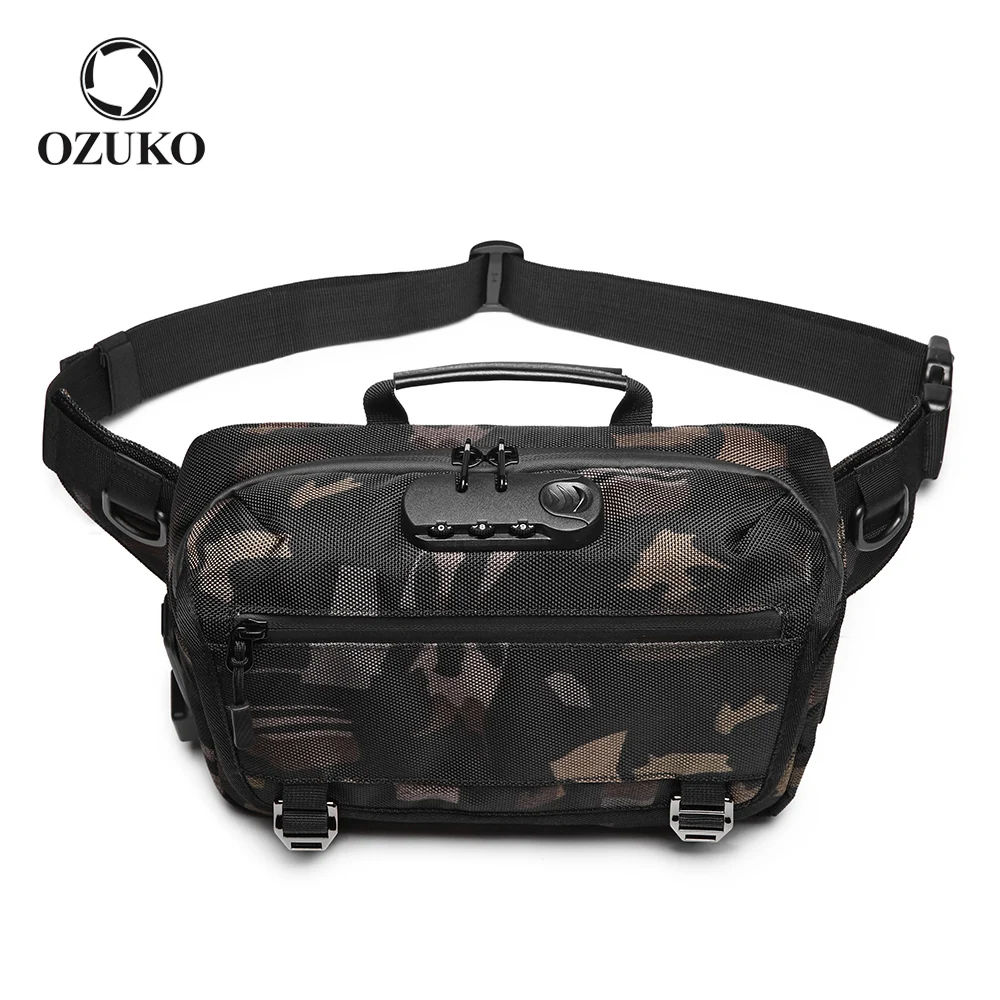 Ozuko 9257 противокражная нагрудная Сумка-слинг держатель для паспорта Безопасный Скрытый дорожный кошелек с замком забавная