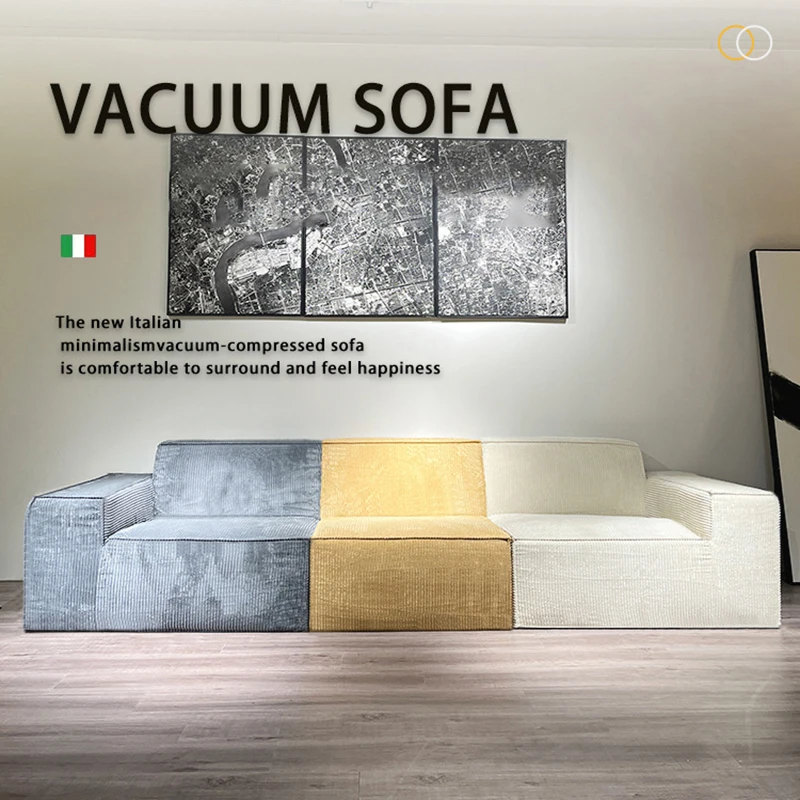 Modular Design Microfiber Fabric Couch Living Room Sofa Set Home Furniture Sectional Modern Luxury Vacuum Pack Compression Sofa