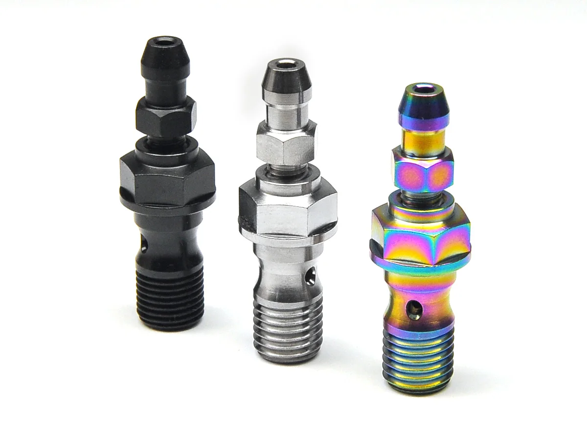 Titanium Brake Double Banjo Bolt with Integrated Bleed Screw Brake Calipers