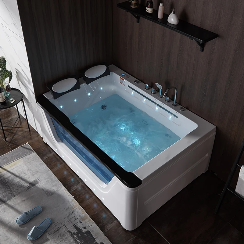 2 person whirlpool acrylic massage bathtub hotel luxury bath freestanding hydromassage