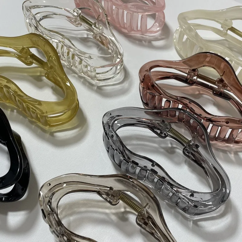 New Korean Acetate Hair Clip Claw Simple Wave Flower Clip Small Fresh Back Head Shark Hair Clip Ponytail Extension Women