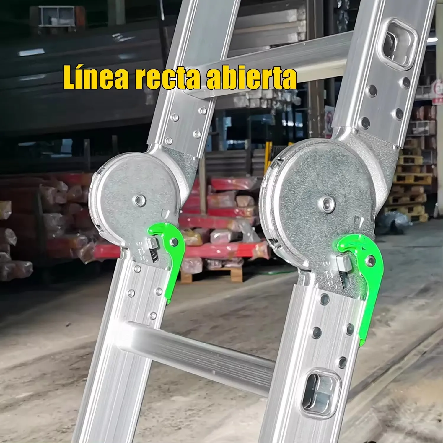 Escalera plegable de aluminio de espesor de 1,5 mm con bisagra de conexion grande