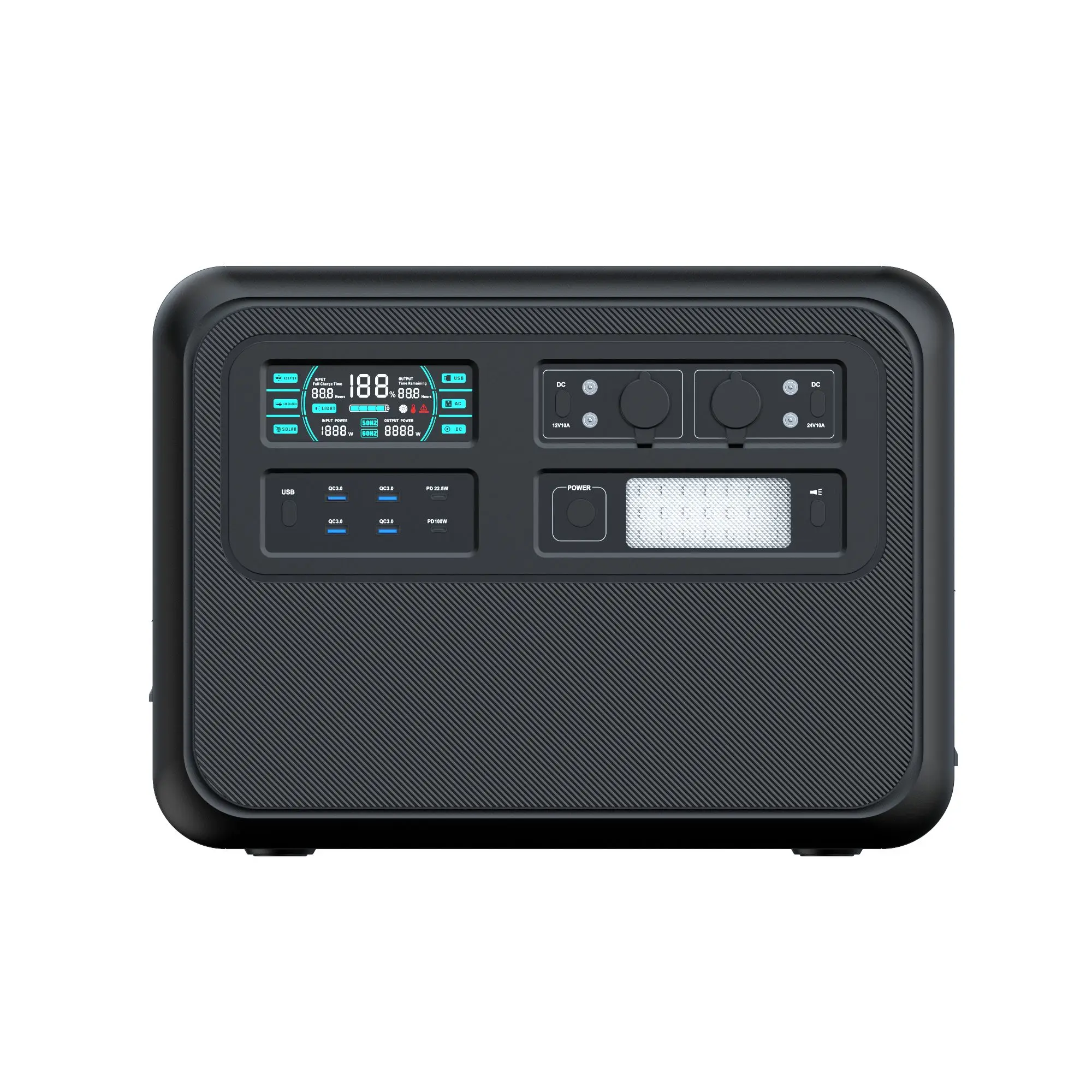 Lifepo4 Battery 2000W Portable Power Station Capacity 640000mAh Camping Outdoor Emergency Energy 220V Power Bank RV Batteries