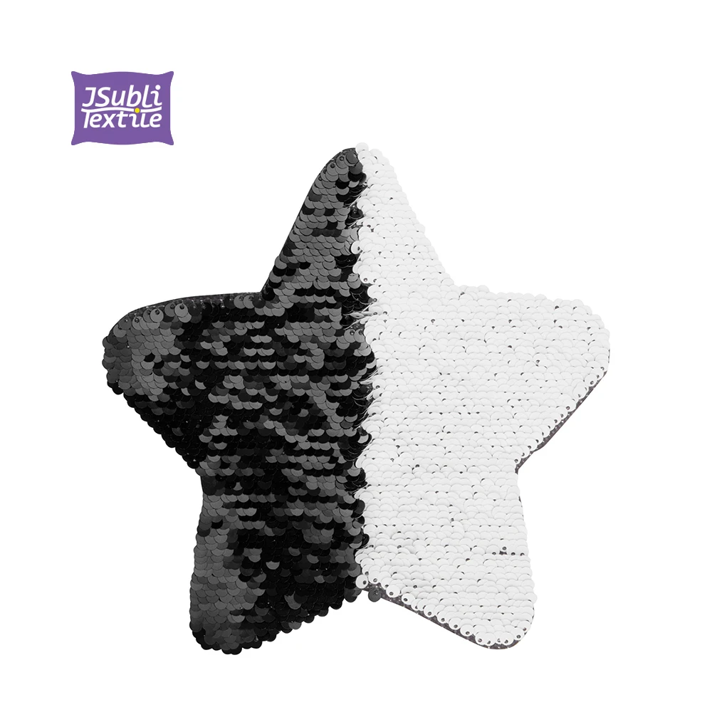 Jsubli Textile Quality Adhesive Black Base Flip Sequin Patch Sublimation Blanks Sequins Patchs
