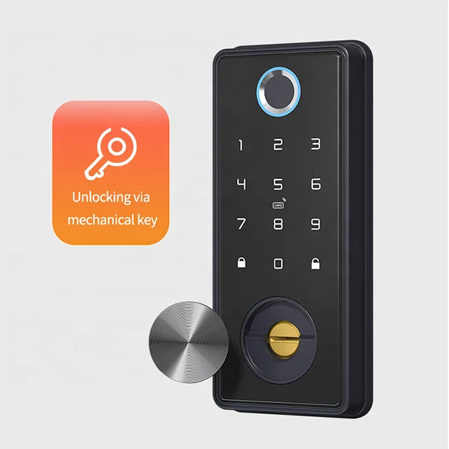 TUYA Aluminium Alloy Fingerprint Door Lock Touch Screen Digital Keypad / App / Card Smart Door Lock