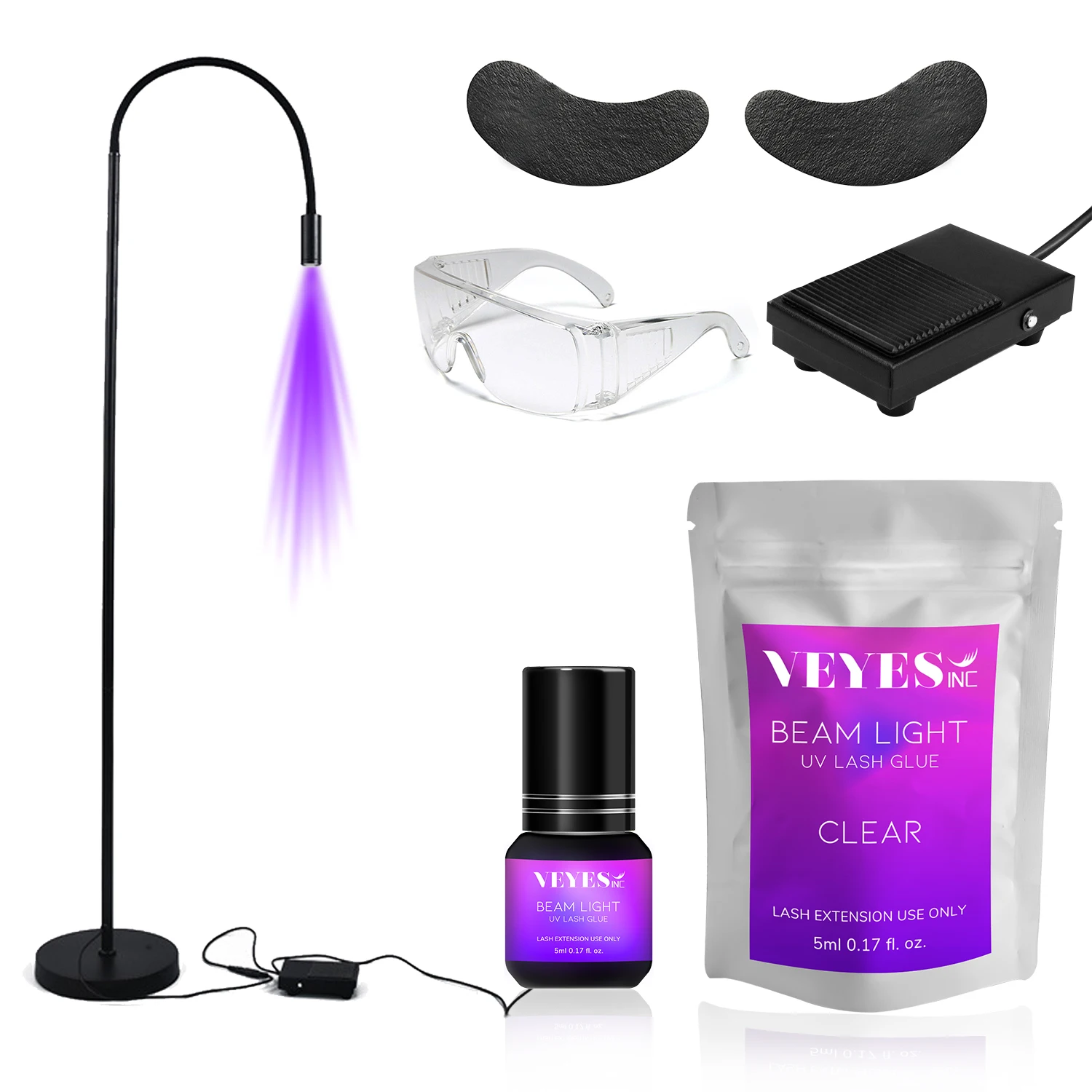 VEYES inc New Product uv glue lashes extensiones uv led lamp for lash extensions tweezers