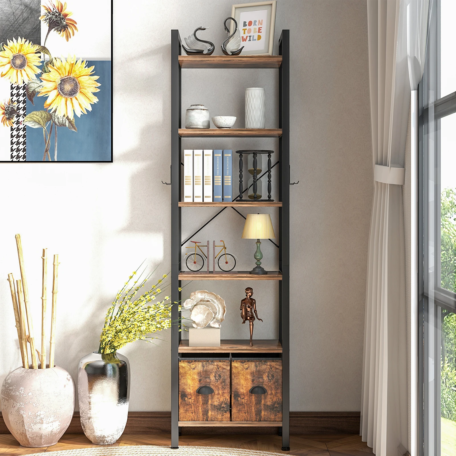 Customized Modern Design Wood Supermarket Shelves for Retail Store Commercial Shop Home Furniture for Warehouse Living Room Use