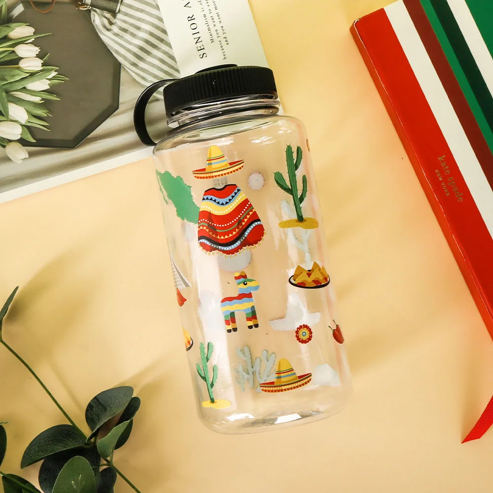 32oz Large Capacity Sports Water Bottle with Lid and Handle, Leak-proof Travel Multi-color Tritan Water Cups Fall Resistant