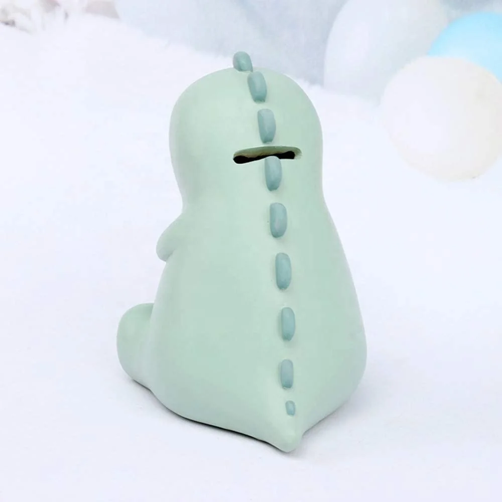 Big Size Green Dinosaur Piggy Bank, Resin Coin Bank Money Bank Christmas Birthday Gifts for Kids Boys Girls