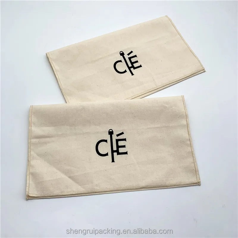 Biodegradable 100% Cotton Envelope Packaging Dust Bag for Shoes Handbags Clothing Cotton Flap Cosmetics Packaging Bag