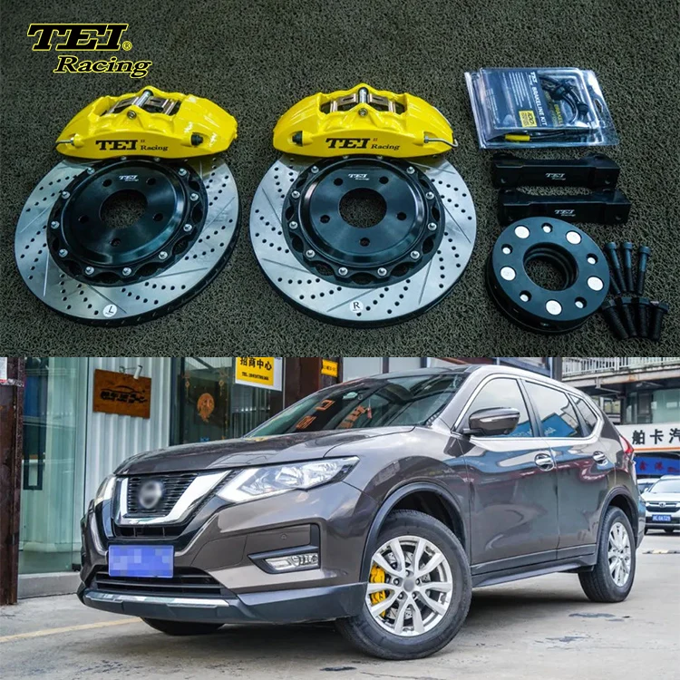 Front Big Brake Kit 4 Piston Caliper with 330*28 mm rotor BBK auto brake system For Nissan x-trail 17 Inch car rim