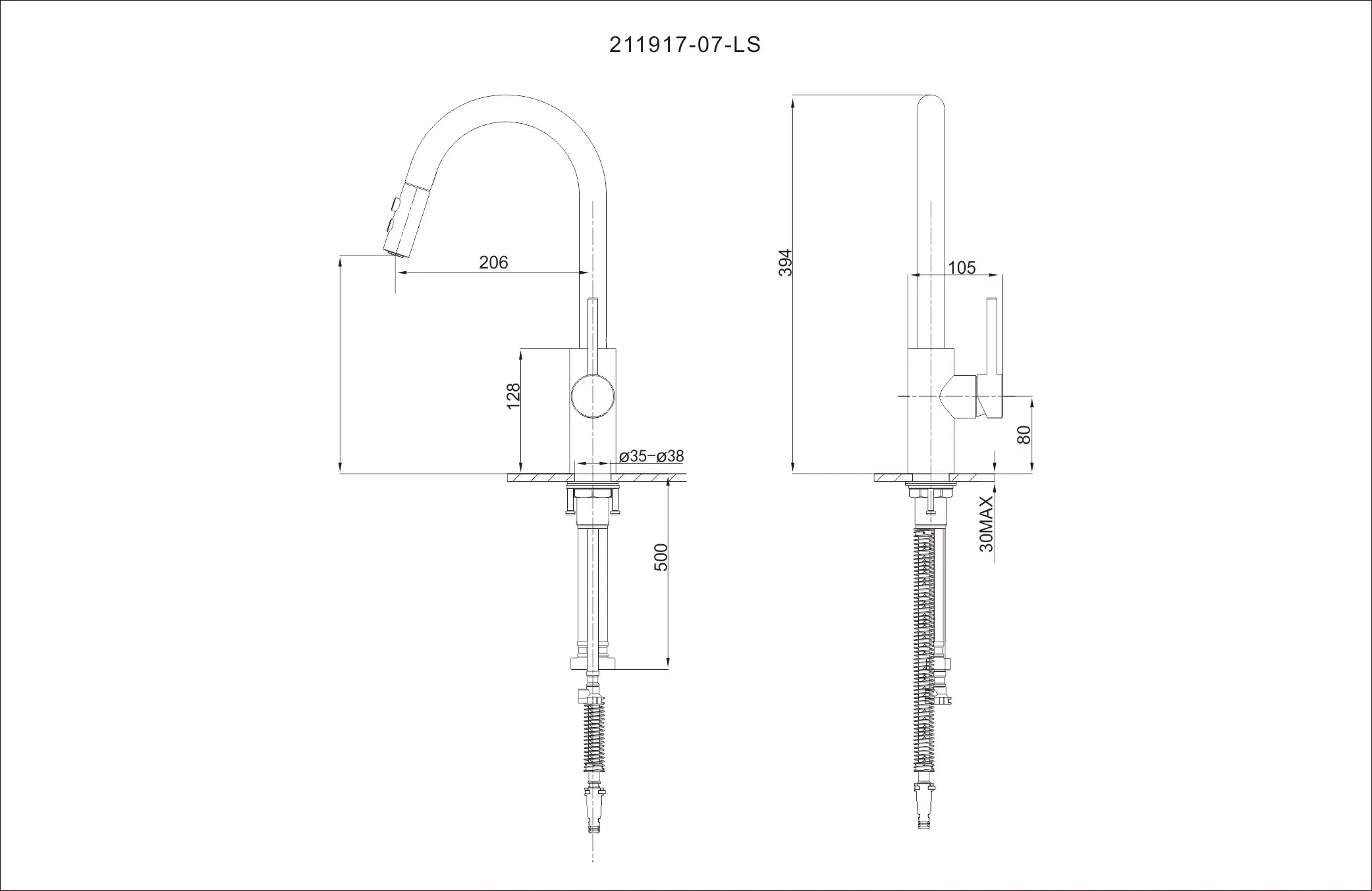 
Stainless Steel Pull Down Out Kitchen Faucet Mixer Taps 