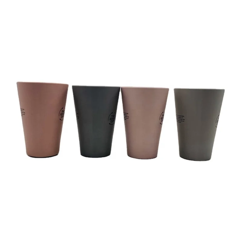 Bamboo Cups for Kids- Bamboo Fiber Cup Set of 4 Reusable, Dishwasher Safe and BPA Free Cups for Kitchen, Parties or Outdoor Use,