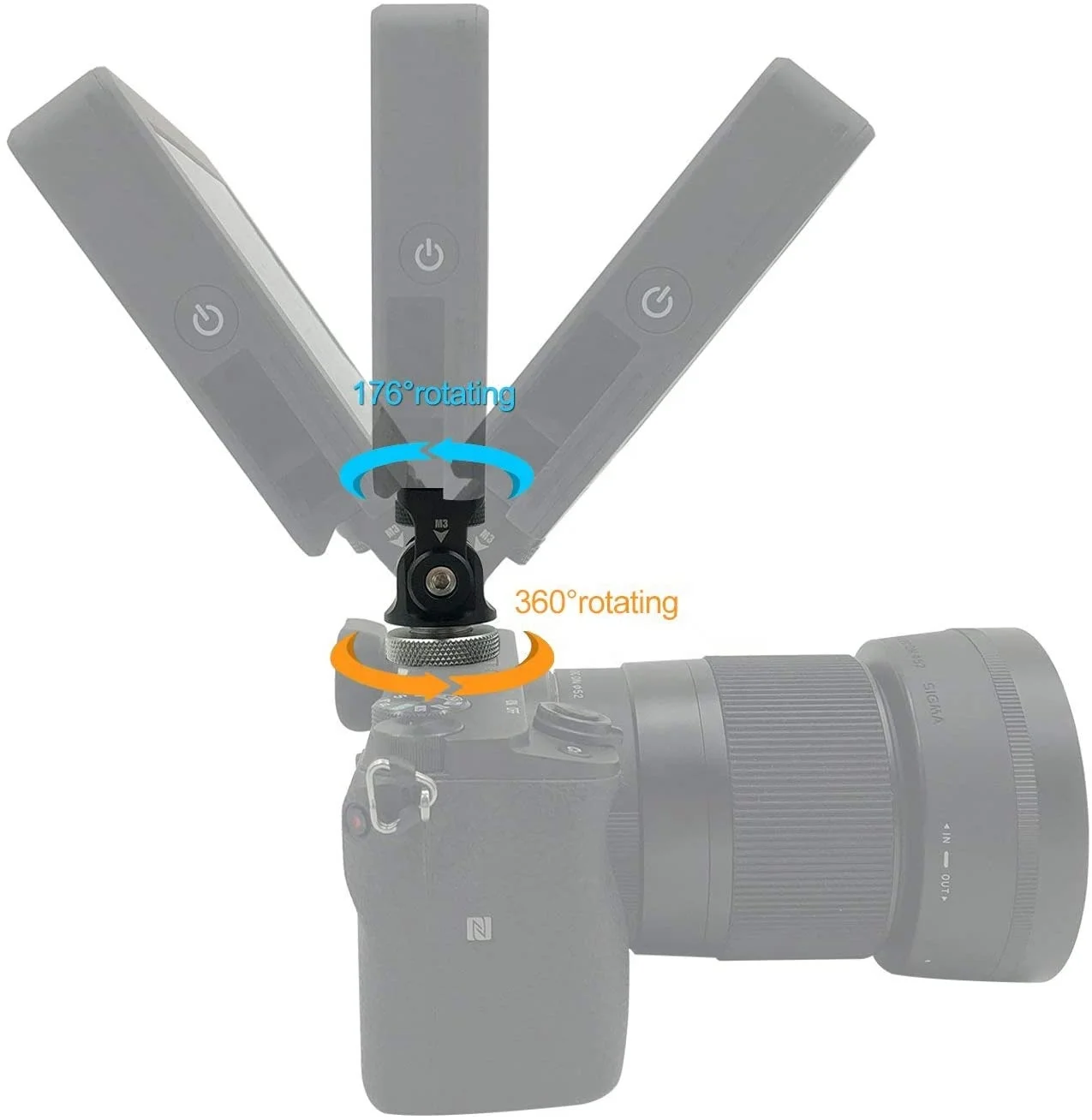 Mini Hot Shoe Adapter Stand Field Monitor Mount Monitor Holder Vlogger Monitor Mount Snail Head Holder Cold Shoe Mount