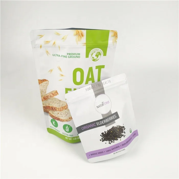 Food Grade Reusable Aluminum Foil heat seal Mylar Bags OAT fiber Powder Food edibles Packaging pouch bags