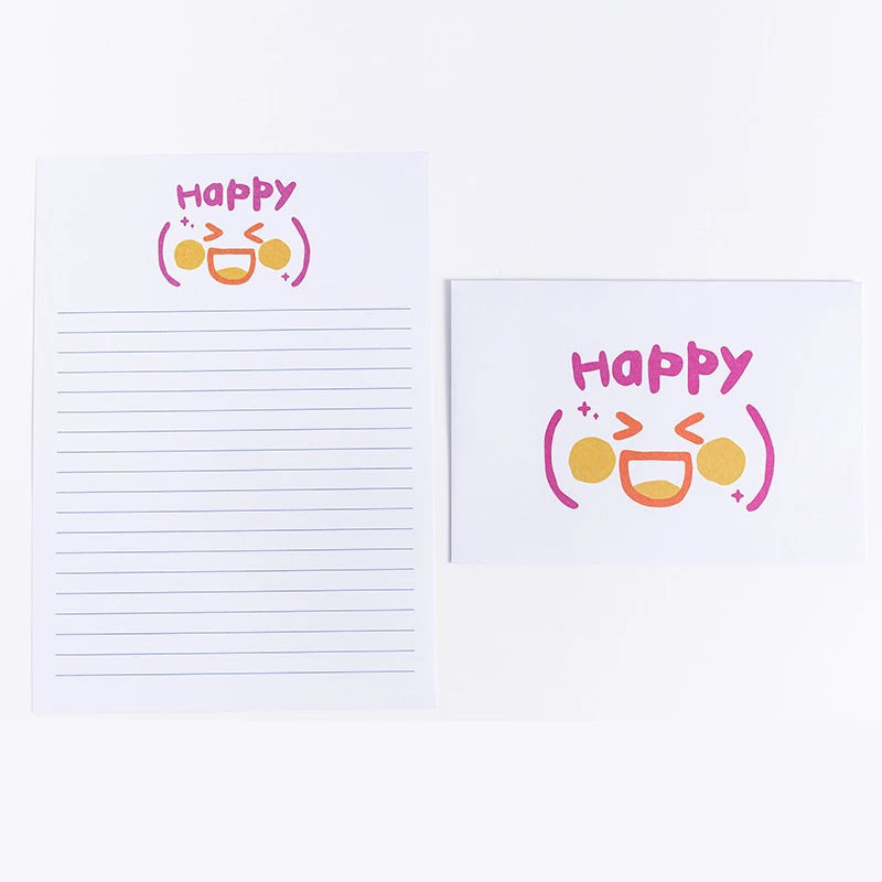 
Happy Simple Romantic Cute Cartoon Envelope Stationery Set 
