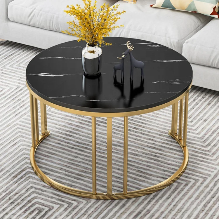 Living room furniture sets metal center coffee tables modern luxury meuble de table basse salon round coffee table