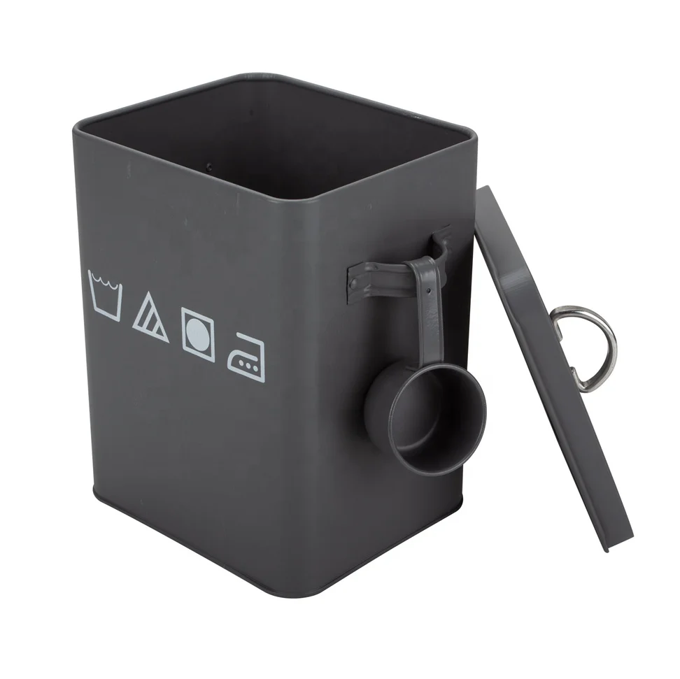 Kitchen Storage Box with Scoop KOREAN Storage Boxes & Bins Metal Food Container Iron Multifunction Washing Powder Rectangle 1-3L