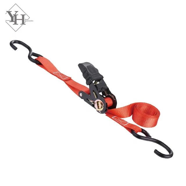 
1inch 25mm 5m ratchet tie down straps ratchet lashing belt with rubber S hook 